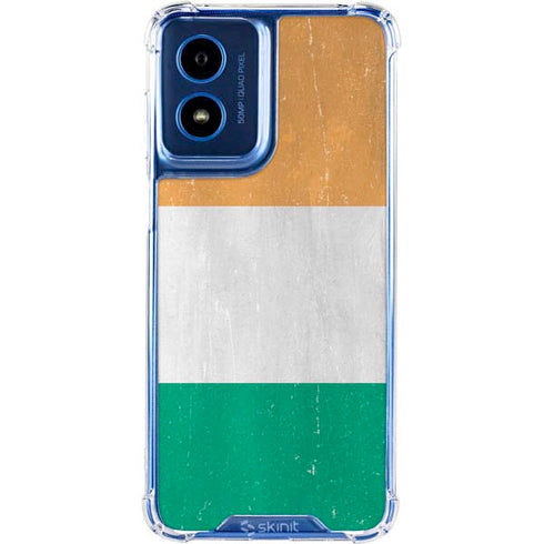 Ivory Coast Flag Distressed Moto G 5G (2024) Clear Case